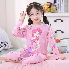 Conjunto de pijamas de manga comprida infantil, pijamas de menino Elsa, roupas infantis, roupas infantis, primavera, outono, novo - Wolf Magazine