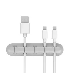 Imagem do Auto-adesivo Cabo Winder, Suporte de Carregamento USB, Fio Envolvido Cabo, Organizador Da Mesa, Material de Escritório, Desktop, 3, 5, 7 Clips