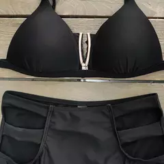 Conjunto de biquíni de três peças, sutiã acolchoado, borla, saia de praia de cintura alta, maiô de verão, moda sexy, monocromático - loja online