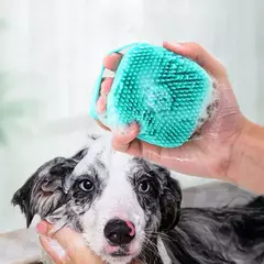 Escova de banho para animais de estimação, massageador de silicone macio, gel de banho, ferramentas limpas, pente, limpeza de cães e gatos, suprimentos de limpeza