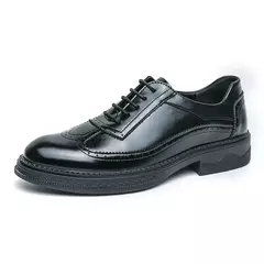 Brock de couro esculpido masculino, Estilo Britânico, Lace-Up, Plataforma, Casual, Vestido de negócios, Escritório - comprar online