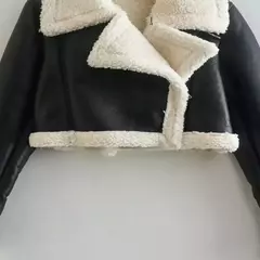 Jaqueta vintage de zíper frontal feminina, gola lapela, mangas compridas, roupas chiques femininas, monocromáticas, moda senhora