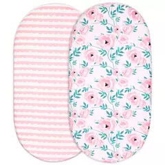 Imagem do Gllquen-Lençol de Berço para Meninos e Meninas, Lençóis de Colchão Berço, Respirável, Elástico, Berço de Viagem, Pacote 2