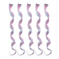 Peruca gradiente azul rosa para mulheres, grampo de lantejoulas, faixa de cabelo de corda, acessórios de cabelo para menina, novo, 1pc - Wolf Magazine