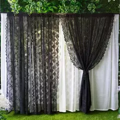 Cortina De Renda Francesa Com Tule Branco, Persianas, Sala De Estar E Suprimentos Do Quarto, Tela Respirável, Festa De Casamento, Decoração De Casa - loja online