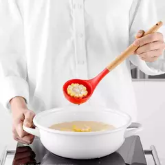 Produto comestível antiaderente silicone utensílios de cozinha turner espátula colher de madeira lidar com prático ferramenta de cozinha utensílios de cozinha na internet