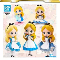 Bandai Q Posket Alice no País das Maravilhas Action Figure, A e B Version, Modelo Colecionável, Brinquedos de Boneca, Presente