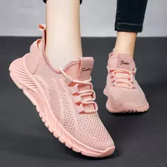 Sapatos esportivos respiráveis para mulheres, tênis casuais, mocassins com renda, malha de malha, moda feminina, marca designer, 2024 - Wolf Magazine