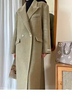 Casaco de alpaca de lã feminino, jaquetas de lã, trespassado duplo, gola de terno, solto, Casacos longos, senhora do escritório, outono, inverno, 2022 - comprar online