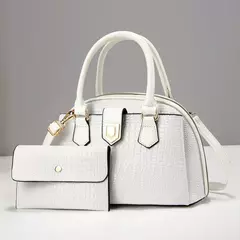 Ombro crocodilo com carteira feminina, bolsa brilhante de couro PU, bolsa de alta qualidade, 2 pçs/set, estilo outono e inverno, 2024 - comprar online