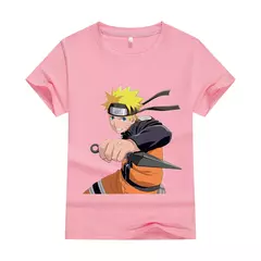 Camiseta infantil de algodão estampado naruto, desenho animado japonês na moda cosplay casual para menino, blusa de manga curta, novo, 2024 - loja online