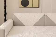 Luxo Chenille Sofa Cover para sala de estar, tapete anti-derrapante, almofada do sofá, toalha, Anti-Cat Scratch, Jacquard, Chaise Longue, 1Pc