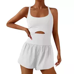 Macacão de ioga feminino, traje de fitness oco, roupas esportivas, shorts de moda 1 pc - comprar online
