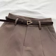 ITOOLIN-Calção casual de cintura alta linha A feminino, calção chique para senhora do escritório com cinto, calça feminina vintage, primavera, verão na internet