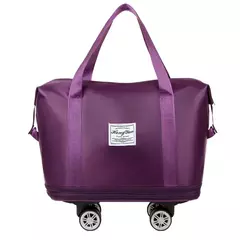 Saco de bagagem expansível com roda universal, grande capacidade, separação seca e úmida, armazenamento, viagens de negócios, mochila