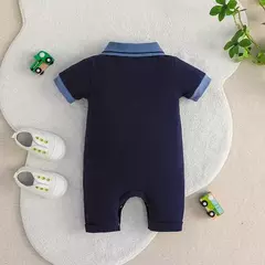 Manga curta Romper para o bebê menino, recém-nascido Gentleman Onesies, Toddler Vestuário, Macacão Infantil, 0-24Months - comprar online