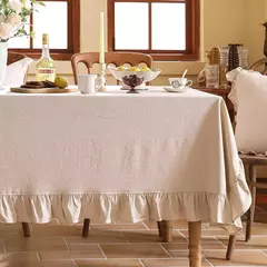 Toalha de mesa de algodão, Toalha de mesa branca lavável para festa de casamento Decoração de banquete de jantar - comprar online