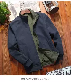 Jaqueta casual dupla face masculina, casaco de gola alta, jaquetas da moda, nova chegada na internet