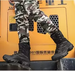 Botas de couro masculinas, sapatos casuais ao ar livre, designer leve, botas de trabalho quentes, botas artesanais clássicas na internet