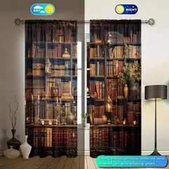 Idade Média Cortina impressa para Home Decor, tratamento janela de bolso, quarto, escritório, cozinha, sala de estar, haste, 2pcs - Wolf Magazine