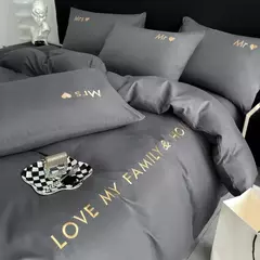 Conjunto de cama de algodão egípcio com lençol, capa de edredão, fronhas, roupa de cama, rei, rainha, duplo, duplo, luxo nórdico - Wolf Magazine
