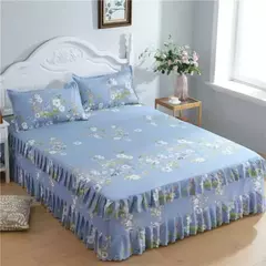 Conjunto de colcha de algodão bordado, saia de cama, fronhas, capa de folha, rei, rainha, duplo, 1.5 m, 1.8 m, 2m, 3pcs na internet