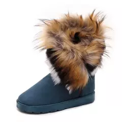 Bota de camurça plataforma feminina, bota casual, botas de neve de algodão luxuoso, nova moda, tendência, inverno na internet
