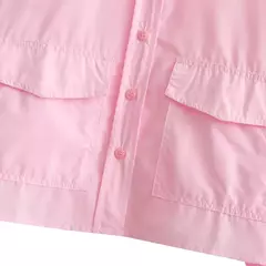 TRAF-camisas popeline soltas para mulheres, manga comprida, blusas femininas com botões, tops chiques, vintage e na moda na internet