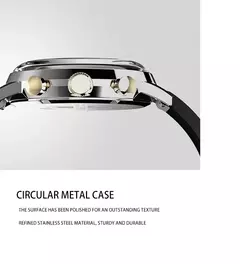 TIMEX-Men's Luxury Trend Quartz Watch, Impermeável, Multi Função, Fantasia, Redondo, Inoxidável, Três Olhos - Wolf Magazine