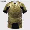 Camiseta de herói medieval masculina, impressão 3D armadura, manga curta, top design, nova moda, verão