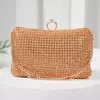 Sacos de noite de diamantes para mulheres, prata e ouro, bolsas de ombro luxuosas, banquete de casamento, bolsa de embreagem