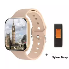 Impermeável Amoled Screen Smart Watch para homens e mulheres, BT Call, NFC, Frequência Cardíaca, Esportes, Fitness, Carregamento sem fio, IWO, Novo, 9, 450mAh - loja online