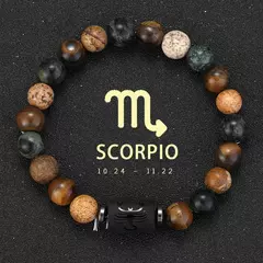 12 pulseiras do zodíaco pedra natural câncer virgem leo libra pulseira casais amizade presentes pulseiras jóias pulsera hombre na internet