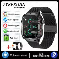 Xiaomi-Relógio Inteligente Militar para Homens, IP68, GPS, Exterior, Esportes 100 +, Rastreador De Fitness, Monitor De Saúde, 1.96 ", Chamada BT, Smartwatch, Novo, 2024