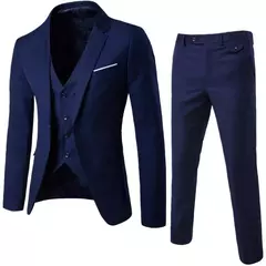 Ternos de casamento formais de luxo para homens, conjunto elegante de blazers, casacos completos, colete, calças, jaquetas, 3 peças, 2022 - loja online