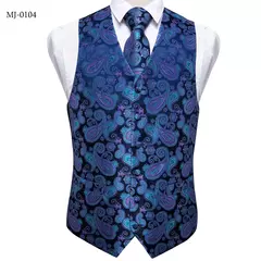Festa de casamento ouro colete paisley floral jacquard colete masculino 4 pçs colete gravata lenço anel hanky abotoaduras conjunto dibangu na internet