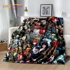 Halloween Macio Cobertor De Flanela, Personagem De Filme De Terror, Chucky, Serra Pennywise, Camas, Quarto, Sofá, Piquenique, Tampa Do Jogo - comprar online