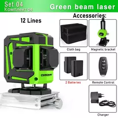 Clubiona 16/12 linhas de nível laser linha verde auto-nivelamento 360 horizontal e vertical super poderoso nível laser feixe verde