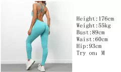 Macacão esportivo feminino, roupas esportivas, macacão de ginástica, conjunto de roupas de ioga, roupa esportiva push up, azul, vermelho, atacado, 2024 - loja online