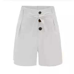 Calção frontal de botão monocromático feminino, cintura alta, cintura de gravata, roupa de praia, verão, Y2K - loja online