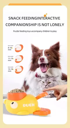 Alimentadores para cães suprimentos pet inteligência exercício dos desenhos animados pequeno pato amarelo forma interativo brinquedo do cão anti-deslizamento design brinquedos - loja online