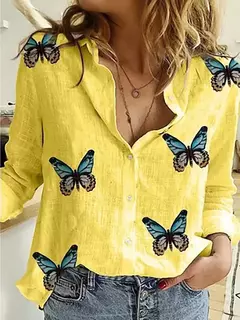 Elegantes camisas de linho de algodão mulheres casuais sólido botão blusas de lapela camisas primavera verão manga longa solta tops túnica blusas - comprar online