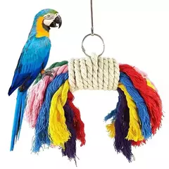 Papagaio mastigar brinquedo corda de algodão pássaros brinquedo mordida ponte pássaro rasgando brinquedos calopsitas treinamento pendurar balanços pássaros gaiola suprimentos - loja online