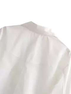 TRAF-Top feminino de manga comprida, blusas de botão, branca e rosa, camisa casual para o verão, 2024 na internet