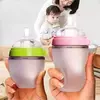 Silicone Baby Bottle, Design de Imitação do Leite Materno, Garrafa De Água Cheia, 0-4 Anos de Idade