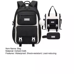 School Bag Set Inclui Study Bag e Pencil Case, Mochila de grande capacidade, Charme impermeável dos desenhos animados, Mochila de viagem ao ar livre, 3 pcs - comprar online