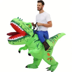 1 pçs halloween adultos inflável t-rex dinossauro traje terno cosplay engraçado ar blow-up ternos carnaval festa temática de natal