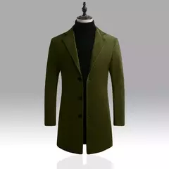 Casaco longo de algodão masculino, à prova de vento, Monocromático, Lã, Blended, Casual, Moda empresarial, Tamanho 5XL, Novo, Outono, Inverno, 2022