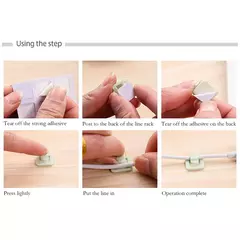 Auto-adesivo Cabo Holder Clip, USB Organizer, Mesa Titular Cabo, Cord Winder, Clips Fio, Acessórios de escritório, 18PCs - Wolf Magazine