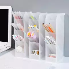 Suporte de caneta multi-camada, armazenamento de escova cosmética, perfeito para escritório e material escolar, 1pc